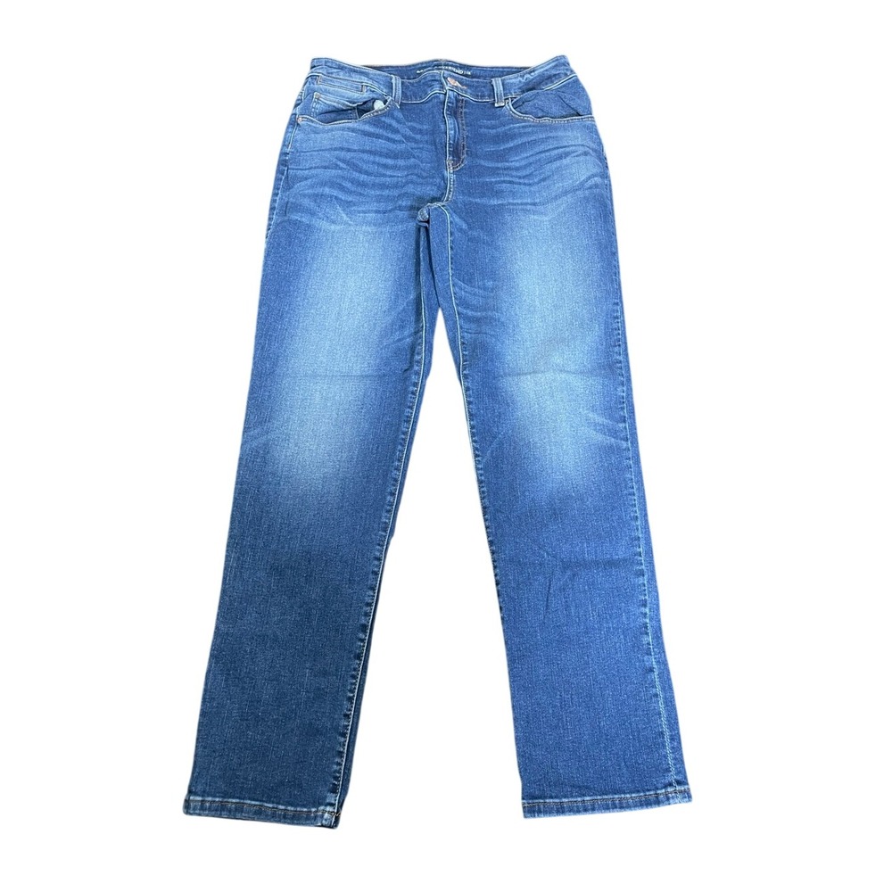Chico's Women's Boyfriend Jeans in Medium Blue Wash